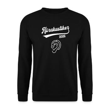 Audiologist 2026 Apprenticeship Profession Acoustician - Unisex Sweatshirt - black - Front - Alina (178cm) & Michal (187cm)