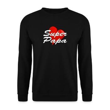 Super dad - Unisex Sweatshirt - black - Front - Alina (178cm) & Michal (187cm)