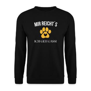 J’en ai assez, je vais me promener Un chien drôle qui dit - Sweat-shirt Unisexe - noir - Devant - Alina (178cm) & Michal (187cm)
