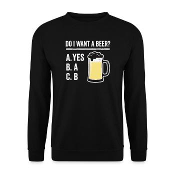 Beer Humor Shirt for Men - Unisex Sweatshirt - black - Front - Alina (178cm) & Michal (187cm)