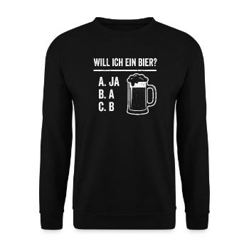 Bier Spruch Shirt für Männer mit Humor - Unisex Pullover - Schwarz - Vorne - Alina (178cm) & Michal (187cm)