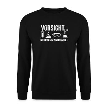 Chemie Humor Shirt für Wissenschaft Fans - Unisex Pullover - Schwarz - Vorne - Alina (178cm) & Michal (187cm)
