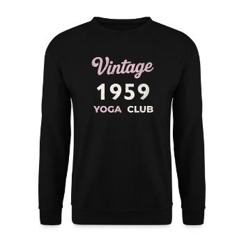Vintage 1959 Yoga Club Retro Birth Year Vintage - Unisex Sweatshirt - black - Front - Alina (178cm) & Michal (187cm)