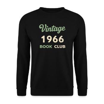 Vintage 1966 Book Club Retro Geburtsjahr Geschenk - Unisex Pullover - Schwarz - Vorne - Alina (178cm) & Michal (187cm)