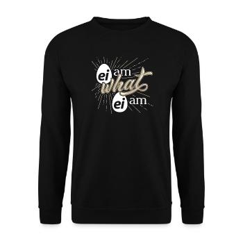 Hühner Fans -  Hahn - Gockel - Spruch- Bio - Unisex Pullover - Schwarz - Vorne - Alina (178cm) & Michal (187cm)