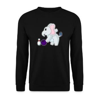 Elefant Bowling Bowlingkugel Pin - Unisex Pullover - Schwarz - Vorne - Alina (178cm) & Michal (187cm)