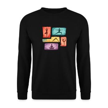Yoga silhouettes in color blocks - Unisex Sweatshirt - black - Front - Alina (178cm) & Michal (187cm)