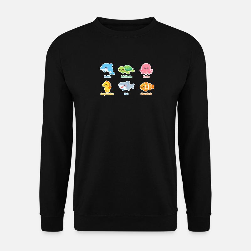 Cuddly Sea Creatures Sticker - Unisex Sweatshirt - black