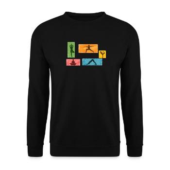 Silhouettes colorées de yoga - Sweat-shirt Unisexe - noir - Devant - Alina (178cm) & Michal (187cm)