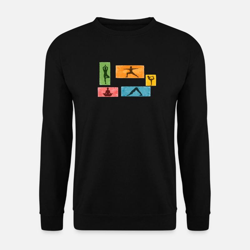 Bunte Yoga Silhouetten - Unisex Pullover - Schwarz