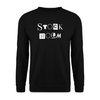 Stockholm Black & White Text Design - Unisex Sweatshirt - black - Front - Alina (178cm) & Michal (187cm)