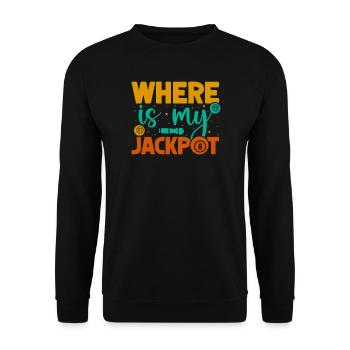 Bingo Game Where Is My Jackpot Bingo - Unisex Sweatshirt - black - Front - Alina (178cm) & Michal (187cm)