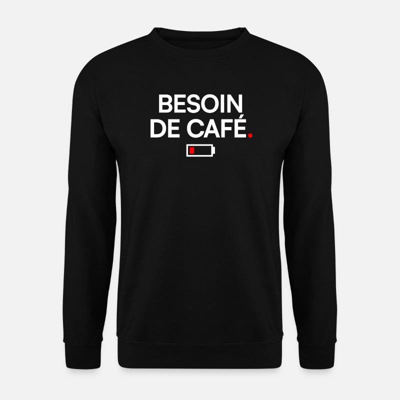 KAFFEEBEDARF | Kaffeehumor - Unisex Pullover - Schwarz