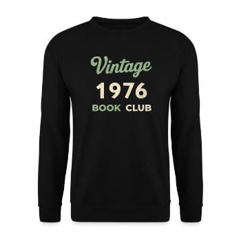 Vintage 1976 Book Club Retro Birth Year Gift - Unisex Sweatshirt - black - Front - Alina (178cm) & Michal (187cm)
