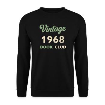 Vintage 1968 Book Club Retro Geburtsjahr Geschenk - Unisex Pullover - Schwarz - Vorne - Alina (178cm) & Michal (187cm)