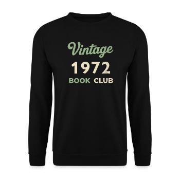 Vintage 1972 Book Club Retro Geburtsjahr Geschenk - Unisex Pullover - Schwarz - Vorne - Alina (178cm) & Michal (187cm)