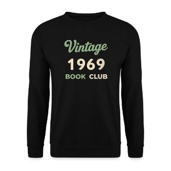 Vintage 1969 Book Club Retro Birth Year Gift - Unisex Sweatshirt - black - Front - Alina (178cm) & Michal (187cm)