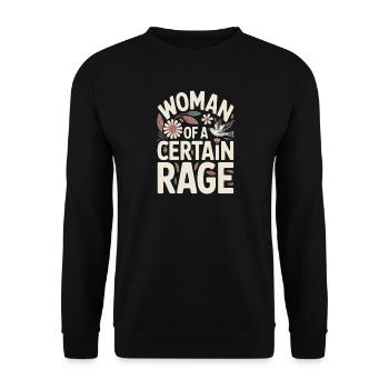 Autocollant de t-shirt statement Femme d’une certaine rage - Sweat-shirt Unisexe - noir - Devant - Alina (178cm) & Michal (187cm)
