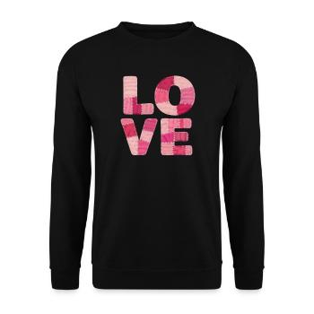Love Patchwork Shirt Stickers for Women - Unisex Sweatshirt - black - Front - Alina (178cm) & Michal (187cm)