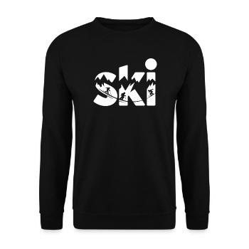 Conception faute de Panorama de la Montagne de Ski - Sweat-shirt Unisexe - noir - Devant - Alina (178cm) & Michal (187cm)