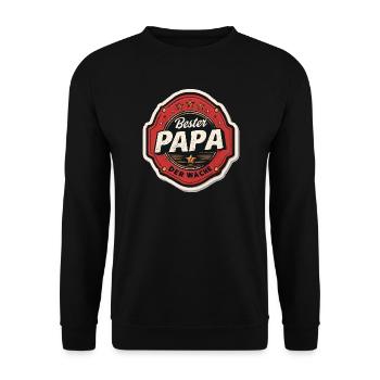 Fire Brigade Dad Best Dad of the Guard Gift - Unisex Sweatshirt - black - Front - Alina (178cm) & Michal (187cm)