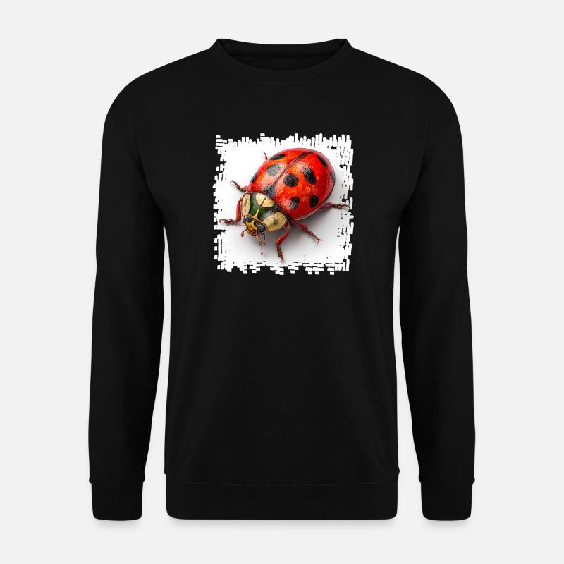 Red Ladybug Pattern Shirt - Unisex Sweatshirt - black