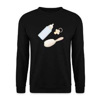 Baby Care Essentials - Unisex Sweatshirt - black - Front - Alina (178cm) & Michal (187cm)