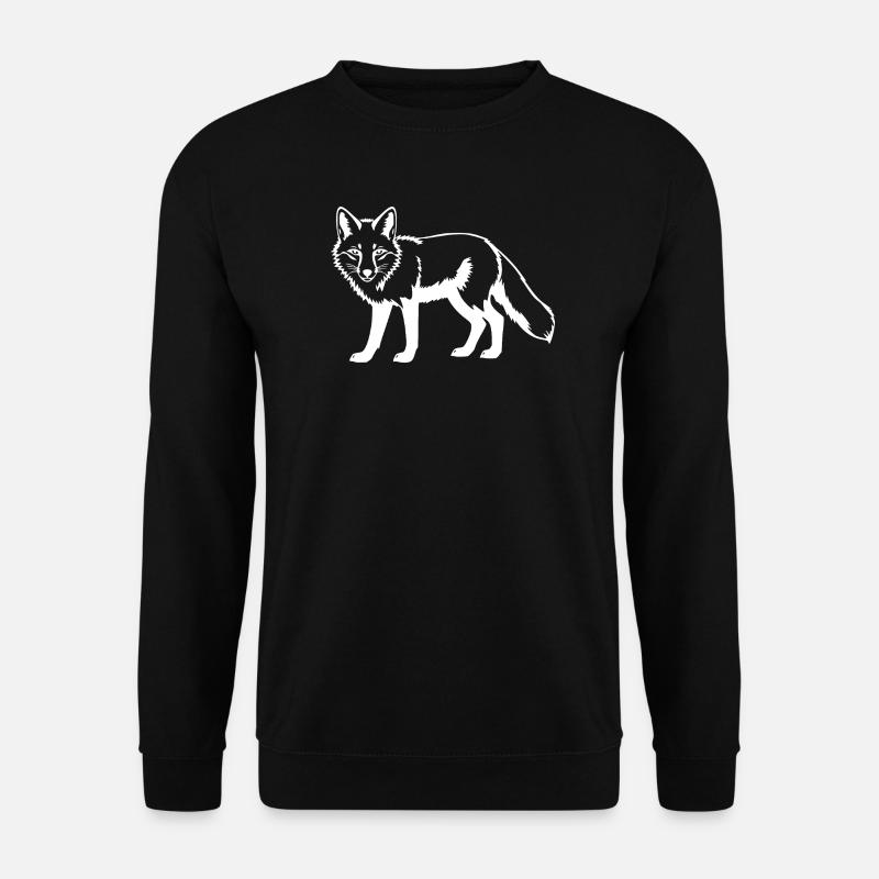 weißer Fuchs weiß - Unisex Pullover - Schwarz