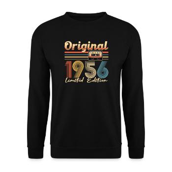 70th birthday, 70 years, original 1956 - Unisex Sweatshirt - black - Front - Alina (178cm) & Michal (187cm)