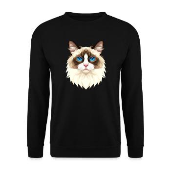 Ragdoll Katze Ragdollkatze Cat Süße Ragdoll Katzen - Unisex Pullover - Schwarz - Vorne - Alina (178cm) & Michal (187cm)