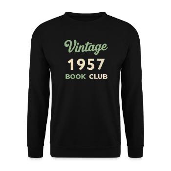 Vintage 1957 Book Club Retro Geburtsjahr Geschenk - Unisex Pullover - Schwarz - Vorne - Alina (178cm) & Michal (187cm)
