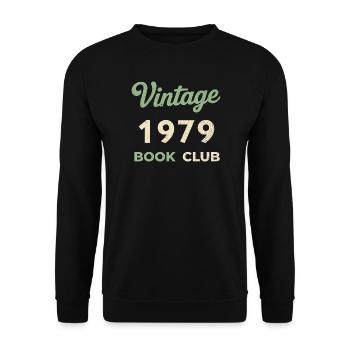 Vintage 1979 Book Club Retro Geburtsjahr Geschenk - Unisex Pullover - Schwarz - Vorne - Alina (178cm) & Michal (187cm)