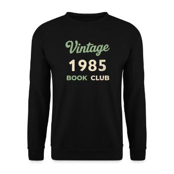 Vintage 1985 Book Club Retro Geburtsjahr Geschenk - Unisex Pullover - Schwarz - Vorne - Alina (178cm) & Michal (187cm)
