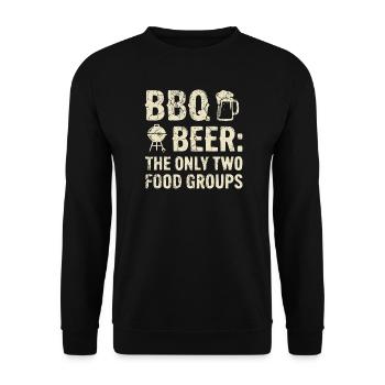 BBQ Shirt, Hoodie for Grill Masters and Grill Fans - Unisex Sweatshirt - black - Front - Alina (178cm) & Michal (187cm)