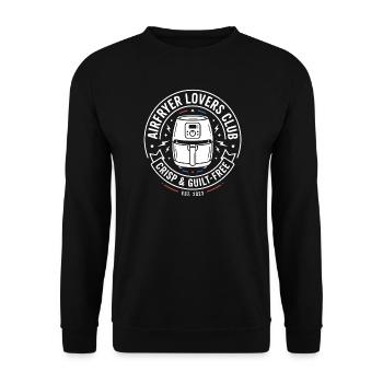 Airfryer Lovers Club Crisp Guilt Free - Unisex Sweatshirt - black - Front - Alina (178cm) & Michal (187cm)