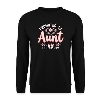 Aunt 2026 Aunt 2026 Promoted to Aunt 2026 - Unisex Sweatshirt - black - Front - Alina (178cm) & Michal (187cm)