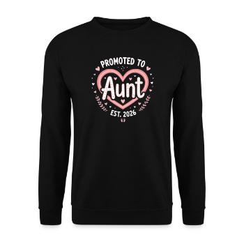 Aunt 2026 Aunt 2026 Promoted to Aunt 2026 - Unisex Sweatshirt - black - Front - Alina (178cm) & Michal (187cm)