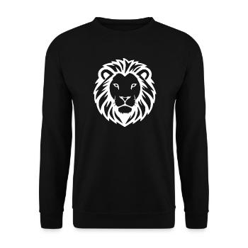 Lion Blanc Lion Head Gift Cat Lover - Sweat-shirt Unisexe - noir - Devant - Alina (178cm) & Michal (187cm)