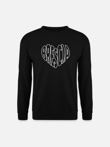 Brescia Lombardy, Typography Heart - Unisex Sweatshirt - black