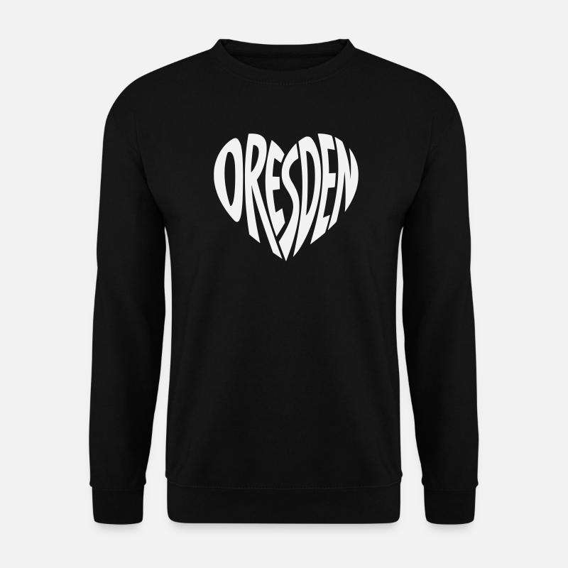 Dresden Herz Schriftzug - Unisex Pullover - Schwarz