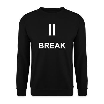 Signe pause « PASE » – travail minimaliste & ch - Sweat-shirt Unisexe - noir - Devant - Alina (178cm) & Michal (187cm)