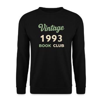 Cadeau rétro de l’année de naissance vintage du club de lecture 1993 - Sweat-shirt Unisexe - noir - Devant - Alina (178cm) & Michal (187cm)