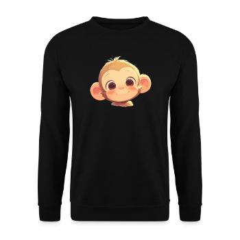 Makaken Makake - Unisex Pullover - Schwarz - Vorne - Alina (178cm) & Michal (187cm)