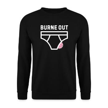 Burne out – humour bureau stress - Sweat-shirt Unisexe - noir - Devant - Alina (178cm) & Michal (187cm)