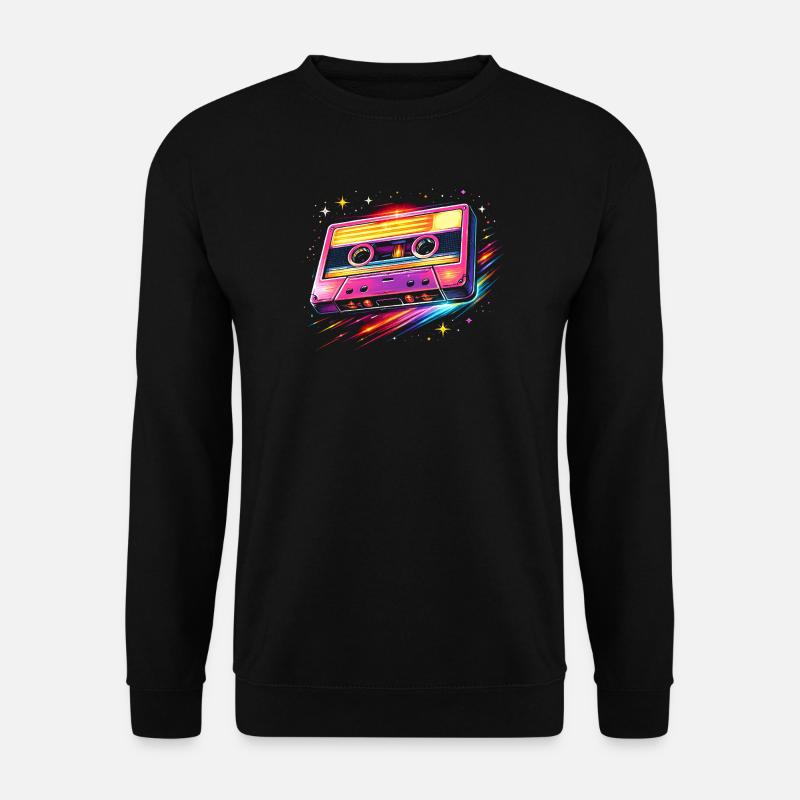 Retro Kassette Neon 80er Stil - Unisex Pullover - Schwarz