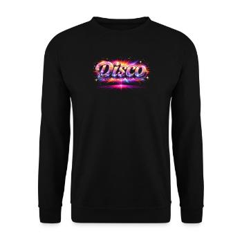Lettrage disco au néon des années 80 - Sweat-shirt Unisexe - noir - Devant - Alina (178cm) & Michal (187cm)