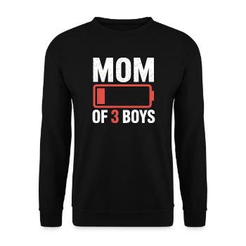 T-shirt icône de la batterie de la mère de 3 garçons - Sweat-shirt Unisexe - noir - Devant - Alina (178cm) & Michal (187cm)