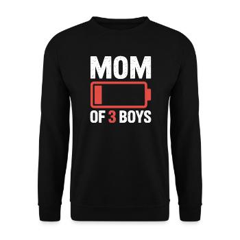 Mom of 3 Boys Battery Logo - Unisex Sweatshirt - black - Front - Alina (178cm) & Michal (187cm)