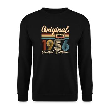 70th birthday, 70 years, original 1956 - Unisex Sweatshirt - black - Front - Alina (178cm) & Michal (187cm)