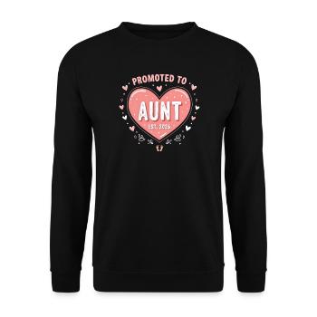 Aunt 2026 Aunt 2026 Promoted to Aunt 2026 - Unisex Sweatshirt - black - Front - Alina (178cm) & Michal (187cm)